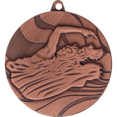 Designová kovová medaile Plavání Bronz 5 cm – Zboží Dáma
