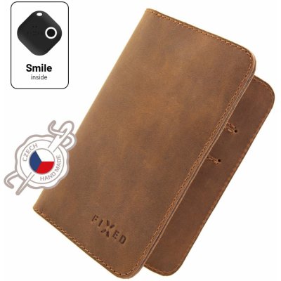 Kožená peněženka FIXED Smile Wallet XL se smart trackerem FIXED Smile Motion, hnědá FIXSM-SWXL-BRW