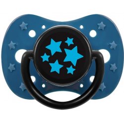 Akuku Uklidňující silikon dudlík hvězdičky modrá