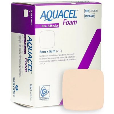 Convatec Aquacel Foam Neadhezivní pěnové krytí, 5 ks Rozměr: 15 x 15 cm – Sleviste.cz