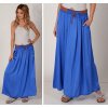 Dámská sukně Fashionweek dámská dlouhá letní sukně s kapsami a páskem ZIZI00 modrá