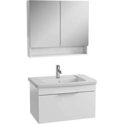 Vitra Koupelnová skříňka s umyvadlem a zrcadlem VitrA Mia 80x49x45 cm bílá lesk MIASET8049BG