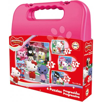 EDUCA v kufříku Hello Kitty 4v1 12,16,20,25 dílků – Hledejceny.cz