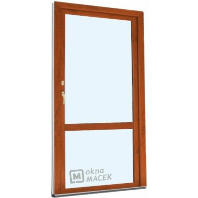 Kömmerling balkonové dveře 70 AD OS s příčkou levé zlatý dub/bílá 90 x 210 cm oboustranná klika + FAB + hliníkový práh – Hledejceny.cz