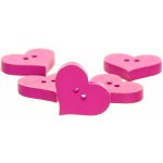 Dřevěný knoflík srdce malinový – Zboží Mobilmania