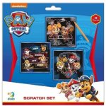 Škrabací obrázek 3ks barevný Tlapková patrola Paw Patrol 20x20cm – Zboží Dáma
