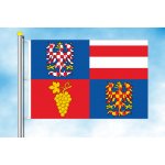 LIBEA, s.r.o. Vlajka Jihomoravského kraje Rozměr: 30×45 cm, Uchycení: Karabiny na stožár – Hledejceny.cz
