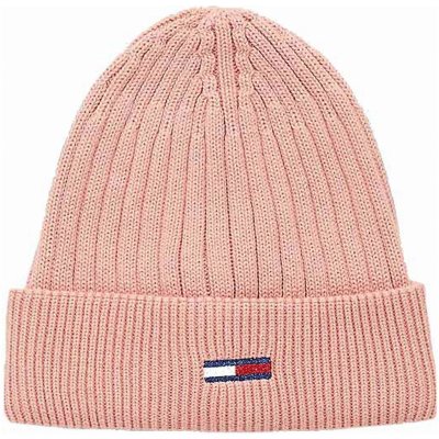 Tommy Hilfiger TJW FLAG BEANIE dámská zimní čepice růžová – Zboží Mobilmania