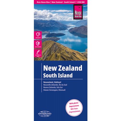 mapa New Zealand South 1:550 t voděodolná – Zboží Mobilmania