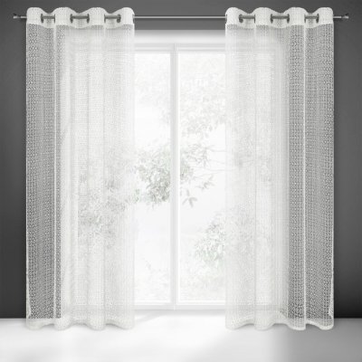 EUROFIRANY ZÁVES NA KROUŽCÍCH LARA 140X250 CM BÍLÁ – Hledejceny.cz
