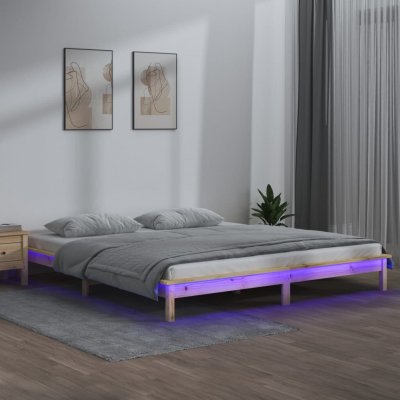 vidaXL 11461.820601 Rám postele s LED světlem masivní dřevo