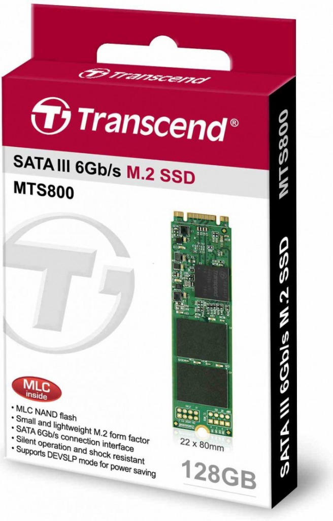 Transcend MTS800 128GB, M.2 SSD SATA, III MLC, TS128GMTS800 od 2 159 Kč -  Heureka.cz