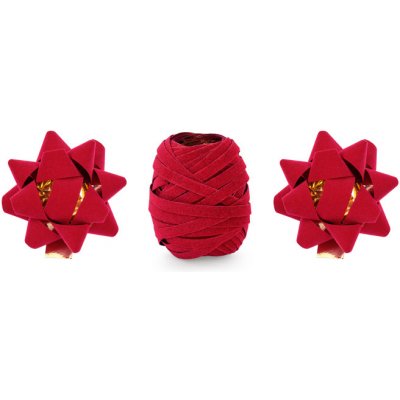 Party Deco Set stuhy a hvězdiček na dárky - 3 ks - sametový červený – Sleviste.cz