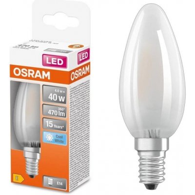 Osram LED žárovka LED E14 B35 4W = 40W 470lm 4000K Neutrální bílá 300° Filament STAR – Hledejceny.cz