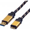 usb kabel Roline 11.02.8878 Gold USB 3.0 SuperSpeed USB3.0 A(M) - microUSB3.0 B(M), 0,8m