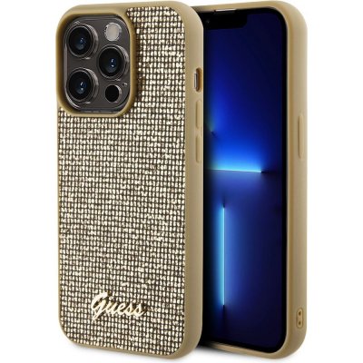 Pouzdro Guess PU Square Mirror Script Logo iPhone 15 Pro zlaté – Zbozi.Blesk.cz