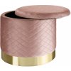 Taburet tectake 403981 taburet coco čalouněný - sametový vzhled s úložným prostorem - růžová