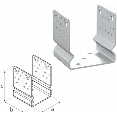 Domax šroubovací patka sloupku typu U PSSOZ 140 - 141 x 120 x 150 x 4.0 mm 6 ks – Hledejceny.cz