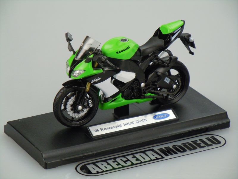 Welly Motocykl Kawasaku Ninja 650R model zelená 1:10