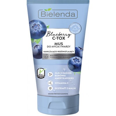 Bielenda Blueberry C-Tox Americká borůvka hydratační pleťová čisticí pěna 135 g