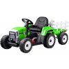 Elektrické vozítko Mamido elektrický traktor s vlečkou T2 12V7Ah EVA kola zelená