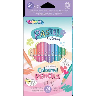 Colorino Pastel - kulaté oboustranné pastelky 12 ks / 24 barev – Zboží Mobilmania