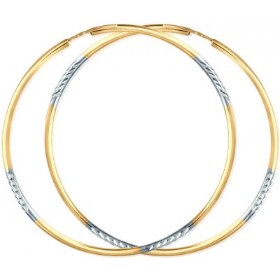 Gemmax Jewelry zlaté Kruhy zdobené gravírem GLECN507736 – Zboží Mobilmania