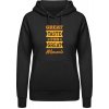 Dámská mikina s potiskem AWDis Hoodie mikina Design Great Taste for Great Moments Černá