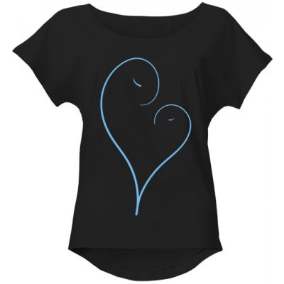Tričko s potiskem Srdce dámské Černá – Zboží Mobilmania