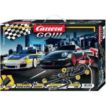 Carrera Autodráha GO!!! Police Trap 6,8m policejní honička Turbo 1:43 na trafo