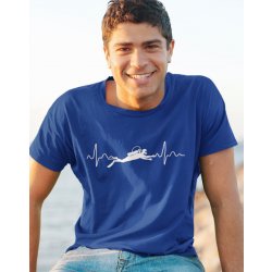 Bezvatriko Tep potápěče Modrá Canvas pánské tričko s krátkým rukávem 1