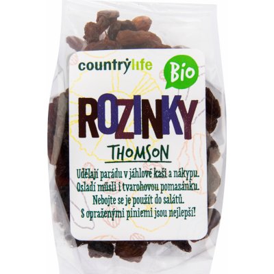 Country Life Bio Rozinky thompson 100 g – Zbozi.Blesk.cz