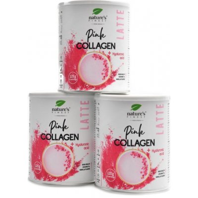 Natures Finest Pink Latte Collagen Hyaluronic Acid 3 x 125 g – Hledejceny.cz