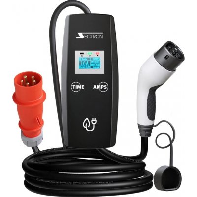 Sectron BASIC přenosná nabíječka pro elektromobil 16A 400V CEE 5pin Type 2 délka 5m SECTRON EL-CEE5T2-3F16A-5M-B | Zboží Auto