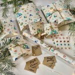 Bella Rose Vánoční balicí papír Miluju Vánoce A1 - 3 archy, černá barva, bílá barva, papír – Zboží Dáma