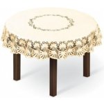 MyBestHome Žakárový ubrus Quido krémová Ø 140cm – Zboží Mobilmania