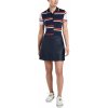 Dámské sportovní tričko G/FORE W polo Offset Stripe tmavě modré