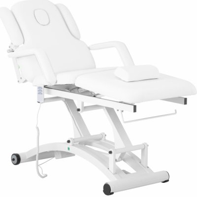 physa Elektrické masážní lehátko - 3 motory - 300 W - 197 x 70 x 56–86 cm - 200 kg - bílé DIVINE – Sleviste.cz