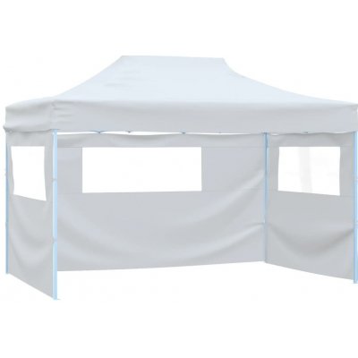 OMAXI 800516 Profesionální skládací party stan 3 bočnice 280x410x315 cm ocel bílý – Hledejceny.cz