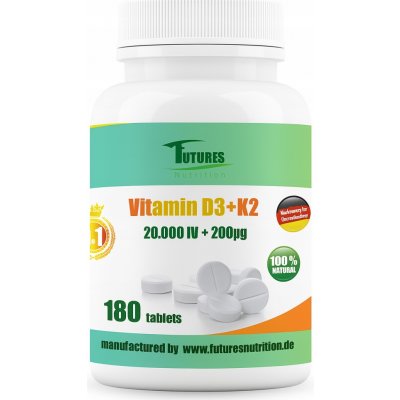 Futures Nutrition Vitamín D3 20000 IU + K2 180 tablet – Hledejceny.cz