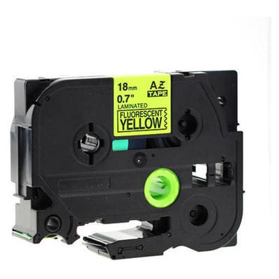 Kompatibilní páska s Brother TZ-C41/TZe-C41, signální 18mm x 8m, černý tisk/žlutý podklad – Zboží Živě