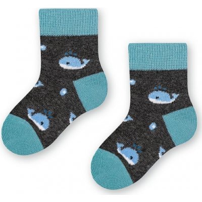Steven dětské ponožky s velrybkami art.138 gray melange