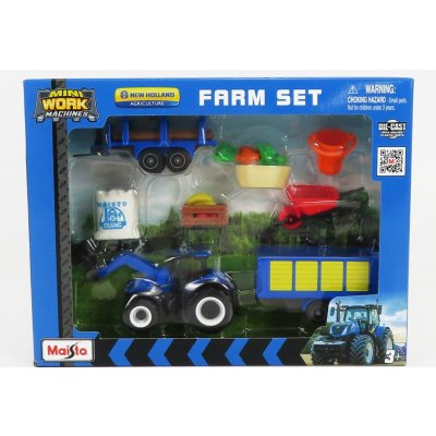 Maisto New holland Farm Set T7-315 Tractor With Accessories Modrá Žlutá 1:64