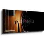 Obraz s hodinami 1D panorama - 120 x 50 cm - Violin orchestra musical instruments Hudební nástroje houslového orchestru – Zbozi.Blesk.cz