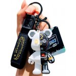 Přívěsek na klíče Medvídek Robot černé kování syntetický materiál a slitina obecných kovů 7,2x4,3 cm – Zboží Mobilmania