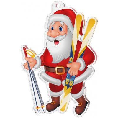 Bauer Decor Akrylátová vánoční ozdoba Santa Claus single lyžař – Hledejceny.cz
