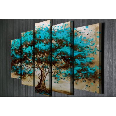 Hanah Home Vícedílný obraz BLUE TREE 105x70 cm – Zboží Mobilmania