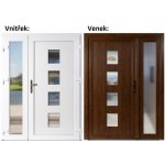 Soft Dvoukřídlé vchodové plastové 010+Sklo Nisip Zlatý dub/bílá pravé 150 x 200 cm – Zboží Mobilmania