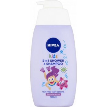 Nivea Kids Girl 2v1 sprchový gel a šampon 500 ml