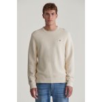 Gant Cotton Textured C-neck bílá – Hledejceny.cz